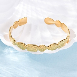 Mixed Shapes 304 женские браслеты-манжеты из нержавеющей стали, реальный 18 k позолоченный, каплевидный и плоский круглый и прямоугольный, внутренний диаметр: 1-3/4x2-1/4 дюйм (4.6x5.6 см)
