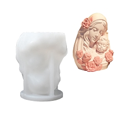 Белый Силиконовые формы для свечей своими руками, День матери, белые, 75x75x95 мм