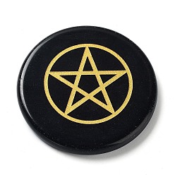 Звезда Натуральные обсидианные декорации, украшения для дома, плоско-круглые, звезда, 54x5.5 мм