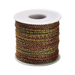 Шоколадный 100m плетеные полиэфирные шнуры, для изготовления ювелирных изделий, круглые, цвет шоколада, 1 мм, около 109.36 ярдов (100 м) / рулон