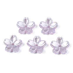 Лиловый Акриловые имитация жемчужные бусы, цветок сакуры, сирень, 11x11.5x4 мм, отверстие : 1.4 мм