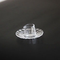 Прозрачный Украшения из стеклянной чашки и блюдца, аксессуары для кукольного домика с микро-ландшафтом, притворный реквизит, прозрачные, 15x16 мм