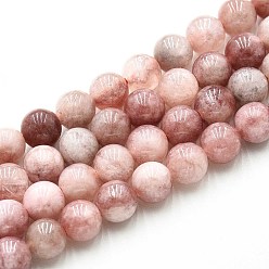 Темный Лосось Природного кварца нитей бисера, окрашенные, круглые, имитация солнечного камня, темный лосось, 6~6.5 мм, отверстие : 0.9~1 мм, около 60~63 шт / нитка, 14.96~15.35 дюйм (38~39 см)