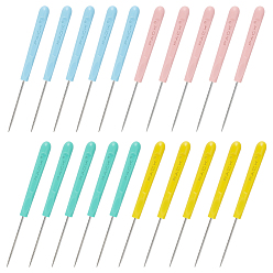 (52) Непрозрачная лаванда 20 шт. 4 цвета железные бусины шила, с полиэтиленовыми ручками, для пунша шитья кожи ремесло, платина, разноцветные, 13.4x1.05 см, 5 шт / цвет