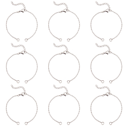 Нержавеющая Сталь Цвет 25 шт. 304 изготовление браслетов-цепочек из нержавеющей стали, с удлинителем цепи и застежкой-карабином, цвет нержавеющей стали, 6-1/2 дюйм (16.5 см)