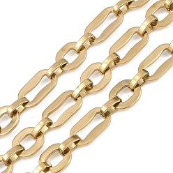 Настоящее золото 18K 201 цепи овальные из нержавеющей стали, ионное покрытие (ip), несварные, с катушкой, реальный 18 k позолоченный, ссылка: 10.5x8.5x1.5мм и 14x7.5x1.6мм