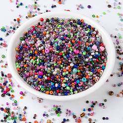 Colorful Glass Seed Beads, Mixed Shape and Mixed Size, Colorful, 2~6x2~5x2~5mm, Hole: 1mm, about 24000pcs/500g