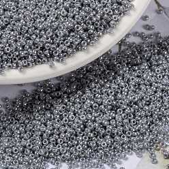 (RR443) Opaque Gray Luster MIYUKI Round Rocailles Beads, Japanese Seed Beads, (RR443) Opaque Gray Luster, 15/0, 1.5mm, Hole: 0.7mm, about 5555pcs/bottle, 10g/bottle