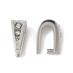 Нержавеющая Сталь Цвет 304 нержавеющей стали ледоруб прижимные поручительств, с кристально горный хрусталь, цвет нержавеющей стали, 6.5x3x4.5 мм, штифты : 1 мм