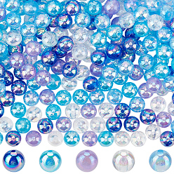(52) Непрозрачная лаванда 5 цвет бусины акриловые прозрачные, аб цвета покрытием, круглые, разноцветные, 10 мм, отверстие : 1.8 мм, о 50шт / цвет