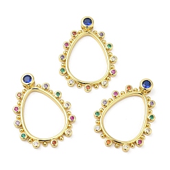 Настоящее золото 18K Кулон из циркония, с целью перехода в кольце, долговечный, без свинца и без кадмия, слеза, реальный 18 k позолоченный, 26.5x19x4 мм, отверстие : 2 мм