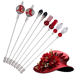 (52) Непрозрачная лаванда 8 шт. 4 стили броши из стекла, натурального нефрита и латуни, разноцветные, 125 мм, 2 шт / стиль