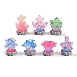 (52) Непрозрачная лаванда Непрозрачная смола декодирует кабошоны, имитация морского коралла, разноцветные, 23~28x18x18 мм