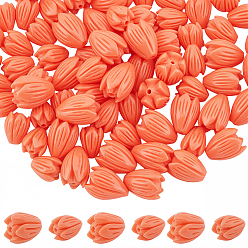 Легкий Лосось 100шт 2 стили окрашенные синтетические коралловые бусины, для изготовления ювелирных изделий DIY, Жасмин, светлый померанцевый, 8~11x6.5~9 мм, отверстие : 1 мм, 50 шт / стиль