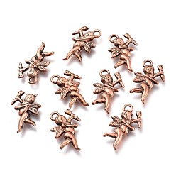 Red Copper CCB Plastic Pendants, Cupid/Cherub, Red Copper, 23x16x3.2mm, Hole: 2mm