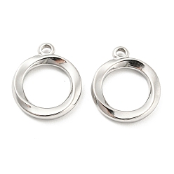Нержавеющая Сталь Цвет Не тускнеющие 304 подвески из нержавеющей стали, кольцо прелести, цвет нержавеющей стали, 16x14x2 мм, отверстие : 1.5 мм
