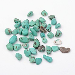 Medium Sea Green Natural Magnesite Beads, Dyed & Heated, Nuggets, Tumbled Stone, No Hole, Medium Sea Green, 4~10x4~6x2~4mm