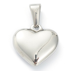 Letter F 304 Stainless Steel Pendants, Heart with Black Letter, Stainless Steel Color, Letter.F, 16x16x4.5mm, Hole: 7x3mm