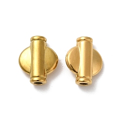 Настоящее золото 18K 304 из нержавеющей стали бусы, овальные, реальный 18 k позолоченный, 10x8x3 мм, отверстие : 1.6 мм