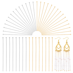 Золотой & Цвет Нержавеющей Стали 140 шт. 2 цвета 304 штифты с шаровой головкой из нержавеющей стали, золотые и нержавеющая сталь цвет, 70x0.7 мм, Руководитель: 2 mm, 70 шт / цвет