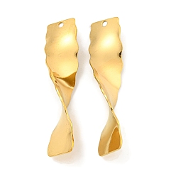 Настоящее золото 18K Ионное покрытие (ip) 304 подвески из нержавеющей стали, крутящийся прямоугольный шарм, реальный 18 k позолоченный, 49x11x2 мм, отверстие : 2 мм