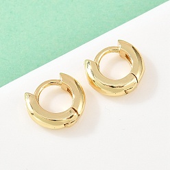 Настоящее золото 18K Латунные серьги обруча, без кадмия и без свинца, долговечный, стойки покрытие, реальный 18 k позолоченный, 9x10x3 мм