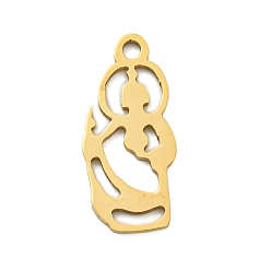 Настоящее золото 18K Ионное покрытие (ip) 201 подвески из нержавеющей стали, Очарование святого Иуды, лазерная резка, реальный 18 k позолоченный, 17x7.5x1 мм, отверстие : 1.5 мм