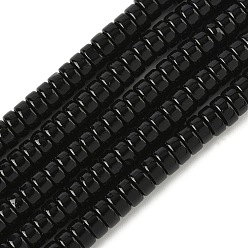 Черный Непрозрачное стекло бисер нитей, диск, чёрные, 6x3 мм, отверстие : 1.2 мм, около 115 шт / нитка, 14.96'' (38 см)