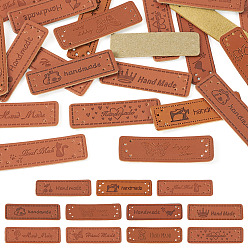 Mixed Shapes 20 шт. 10 стили прямоугольные бирки из искусственной кожи, для шарфа своими руками, , обуви, аксессуары для шляп, разнообразные, 50~51x15~15.5x1 мм, отверстие : 1 мм, 2 шт / стиль