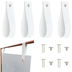 Белый 4шт. ремешки из искусственной кожи для подвешивания свадебных вывесок, с винтами, белые, 300x30x1.5 мм