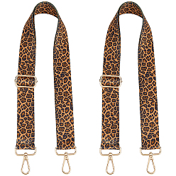 Седло Коричневый Регулируемый ремешок для сумки из полиэстера с леопардовым принтом, с поворотными застежками сплава, для аксессуаров для замены сумок, золотой свет, седло коричневый, 780~1400x38x1~10 мм