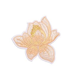 Navajo White Computerized Embroidery Cloth Sew on Patches, Costume Accessories, Flower, Navajo White, 80x78mm