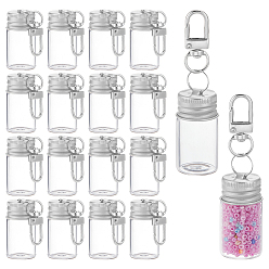 Платина 40шт. стеклянные бутылки для хранения продуктов дома, колонка, с 40шт. поворотными застежками из сплава, платина, 22x42 мм, внутренний диаметр: 13 мм, емкость: 7 мл (0.24 жидких унций)