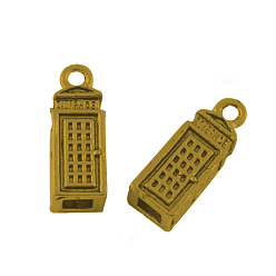 Античное Золото Сплавочные подвески тибетского стиля, без кадмия, без никеля и без свинца, телефонная будка, античное золото , 23x8x8 мм, отверстие : 2~4.5 мм