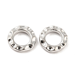 Платина Соединительные кольца из сплава для покрытия стойки, без кадмия, без никеля и без свинца, круглое кольцо неправильной формы с чеканкой, платина, 10x2 мм, внутренний диаметр: 5.5 мм