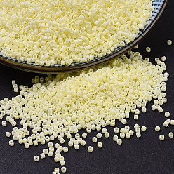 (DB1521) Matte Opaque Pale Yellow AB MIYUKI Delica Beads, Cylinder, Japanese Seed Beads, 11/0, (DB1521) Matte Opaque Pale Yellow AB, 1.3x1.6mm, Hole: 0.8mm, about 20000pcs/bag, 100g/bag