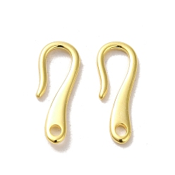 Real 24K Gold Plated Brass Earring Hooks, Real 24K Gold Plated, 15.5x5.5x1mm, Hole: 1.5mm, Pin: 1mm