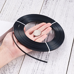 Black Aluminum Wire, Bendable Metal Craft Wire, Flat Craft Wire, Bezel Strip Wire for Cabochons Jewelry Making, Black, 5x1mm, about 32.8 Feet(10m)/roll
