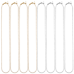 Золотой & Цвет Нержавеющей Стали 10 шт. 2 цвета, регулируемые ожерелья-слайдеры из нержавеющей стали для мужчин и женщин, долговечный, золотые и нержавеющая сталь цвет, 18.50~19.29 дюйм (47~49 см), 5 шт / цвет