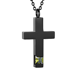 Хаки Ожерелье с подвеской в виде креста, мемориальные украшения из нержавеющей стали для мужчин и женщин, хаки, 21.65 дюйм (55 см)