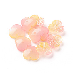 Персиковый Слойка Имитация нефритовые четки стекла, цветок, розовые, 12x5 мм, отверстие : 1 мм