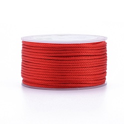 Red Polyester Braided Cords, for Jewelry Making Beading Crafting, Red, 2mm, about 21.87 yards(20m)/roll