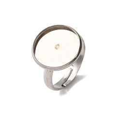 Нержавеющая Сталь Цвет 304 регулируемые кольцевые компоненты из нержавеющей стали, настройки плоских круглых колец, цвет нержавеющей стали, лоток : 14 мм, 3 мм, внутренний диаметр: 17 мм