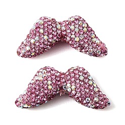 Роза Ручной полимерной глины шариков Rhinestone, усы, роза, 17x36.5x8.5 мм, отверстие : 1.5 мм