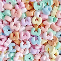 Letter W Непрозрачная смола декодирует кабошоны, для украшения своими руками, Буква W, 11x13.5x6 мм