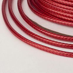 Dark Red Eco-Friendly Korean Waxed Polyester Cord, Dark Red, 2mm, about 90yards/roll(80m/roll)