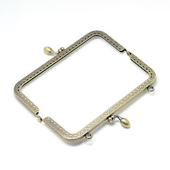 Antique Bronze Iron Purse Frame Handle for Bag Sewing Craft Tailor Sewer, Antique Bronze, 85x180x12mm, Hole: 1.5~5mm
