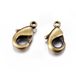Brushed Antique Bronze Brass Lobster Claw Clasps, Parrot Trigger Clasps, Cadmium Free & Lead Free, Brushed Antique Bronze, 10x5x3mm, Hole: 1mm