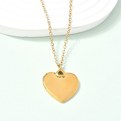 Сердце 304 ожерелья с подвесками из нержавеющей стали для женщин, реальный 18 k позолоченный, сердце, 17.72 дюйм (45 см)