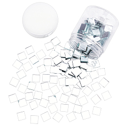 Clear Mirror Glass Mosaic Tiles, for Home Decoration Crafts Jewelry Making, Square, Clear, 15x15x4mm, about 280g/box